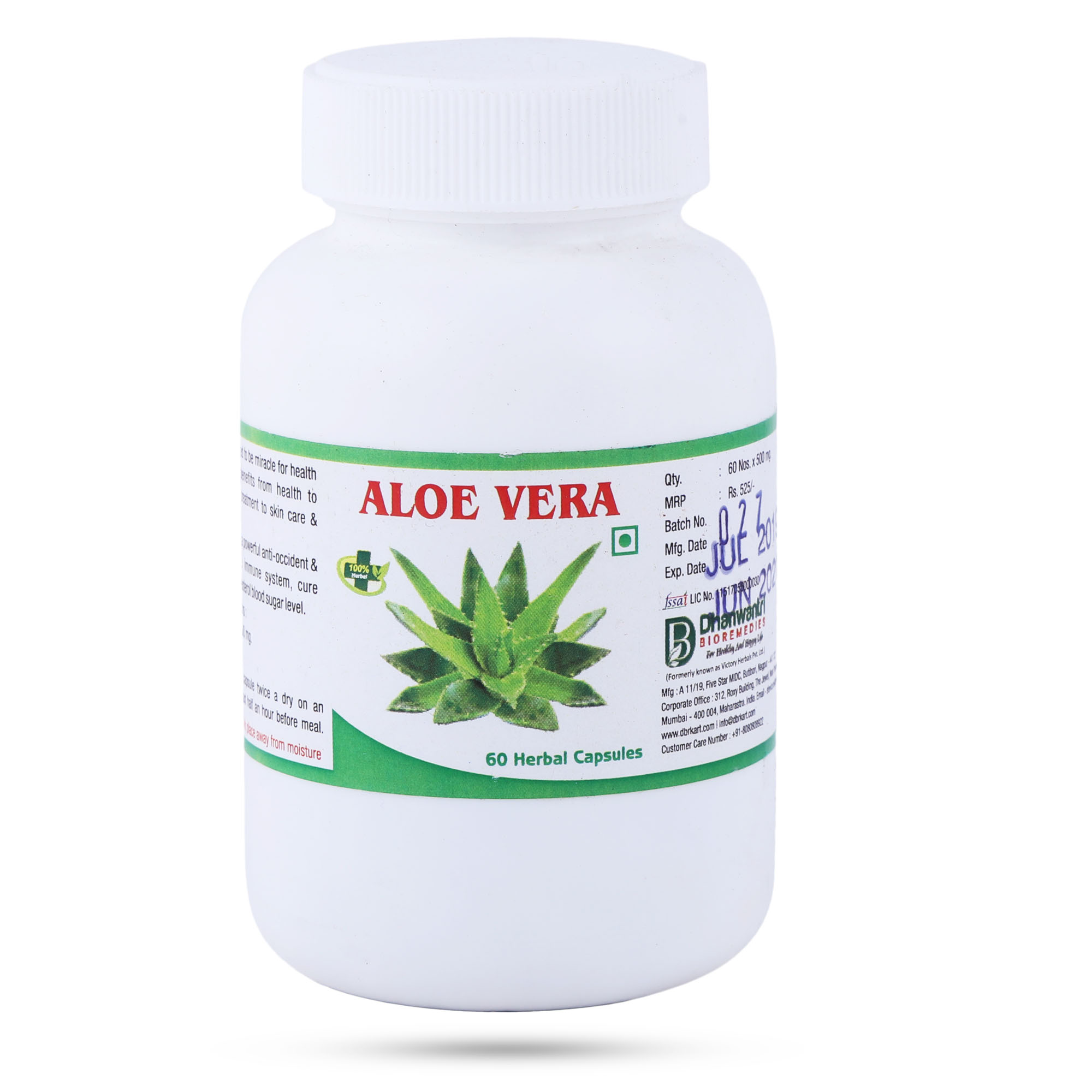 Aloe Vera Capsule By Dhanwantri Bioremedies Pvt Ltd Stevifit 3545